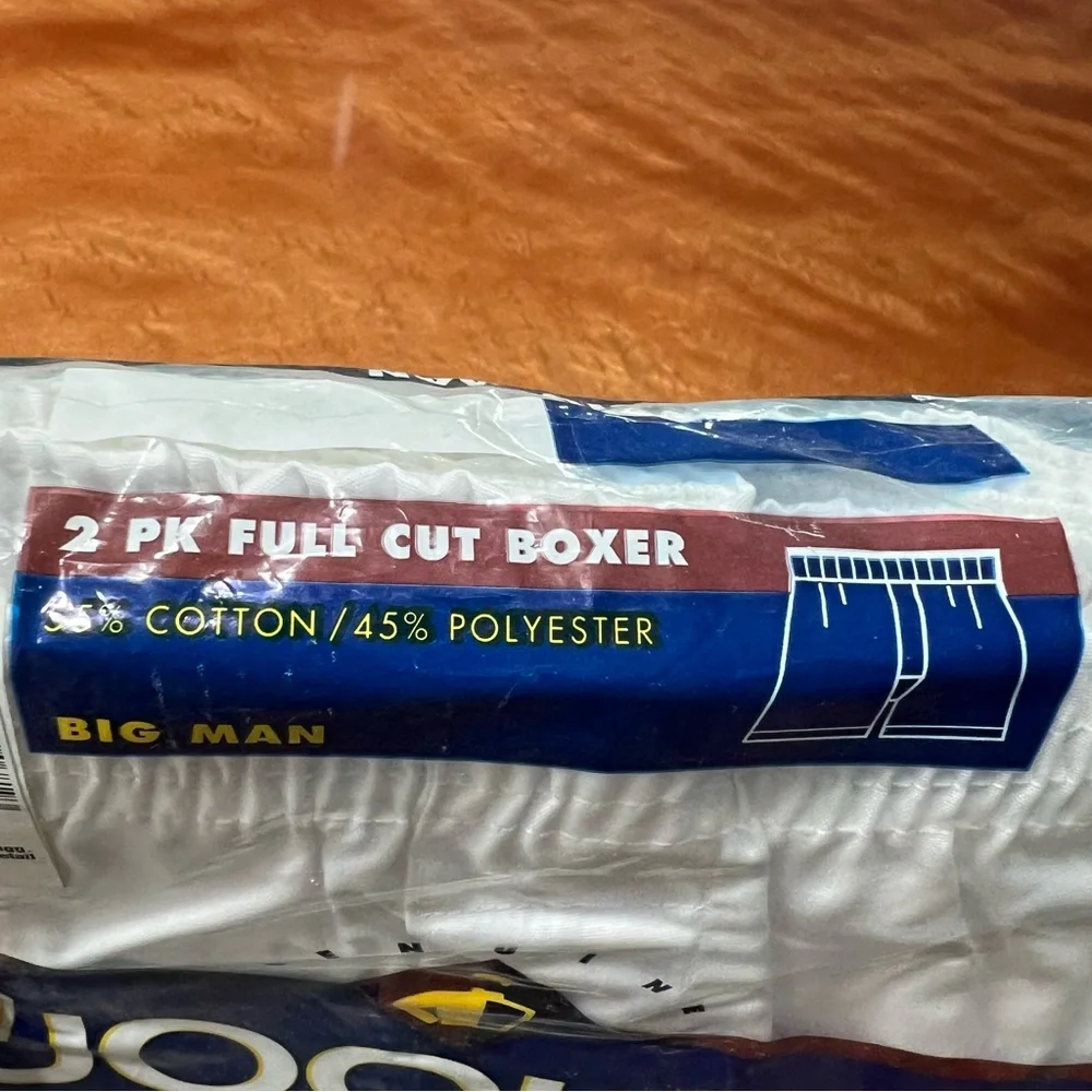 Vintage NOS Jockey Big Man Full Cut Boxers 2 pack size 58 white 1996